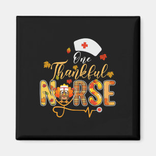 One Thankful Nurse Autumn Fall Turkey Nurse Thanks Magnet