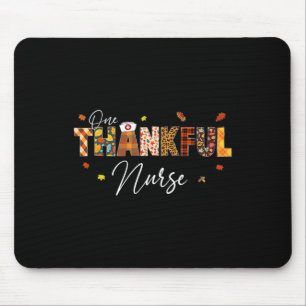 One Thankful Nurse Thanksgiving Day Leopard Plaid Mouse Mat
