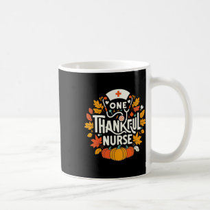 One Thankful Nurse Turkey Thanksgiving Scrub Top F Coffee Mug