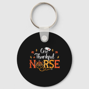 One Thankful Nurse Turkey Thanksgiving Scrub Top F Key Ring