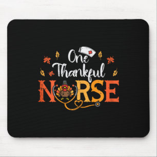 One Thankful Nurse Turkey Thanksgiving Scrub Top F Mouse Mat