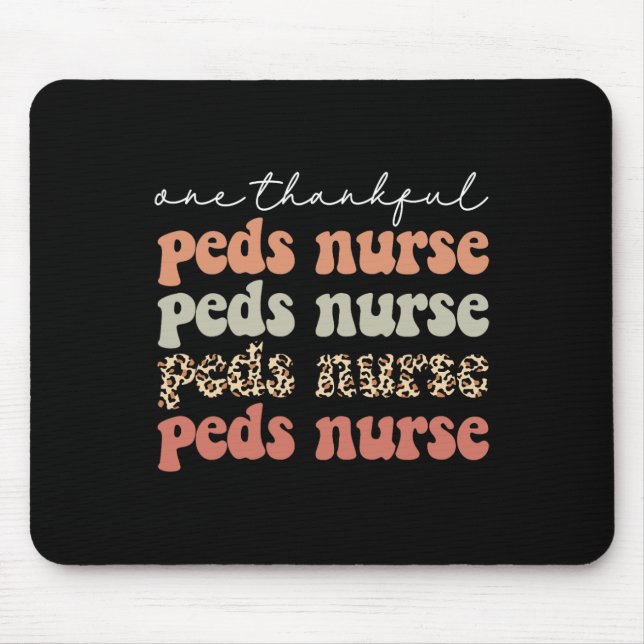 One Thankful PEDS Nurse Autumn Tree Fall Leaves Th Mouse Mat (Front)