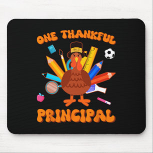 One Thankful Principal Administrator Turkey Thanks Mouse Mat