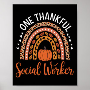 One Thankful School Social Worker Thanksgiving Sch Poster