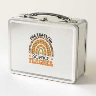 One Thankful Science Teacher Groovy Thanksgiving R Metal Lunch Box