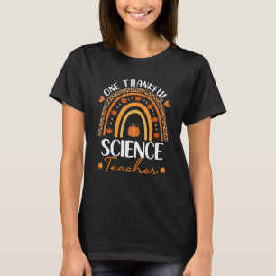 One Thankful Science Teacher Rainbow Leopard Thank T-Shirt