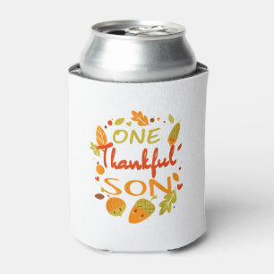 One Thankful Son Shirt Family Thanksgiving 2021 ma Can Cooler