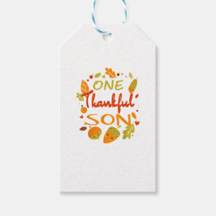 One Thankful Son Shirt Family Thanksgiving 2021 ma Gift Tags