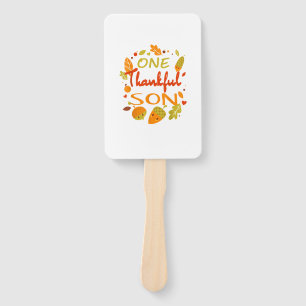 One Thankful Son Shirt Family Thanksgiving 2021 ma Hand Fan