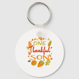 One Thankful Son Shirt Family Thanksgiving 2021 ma Key Ring