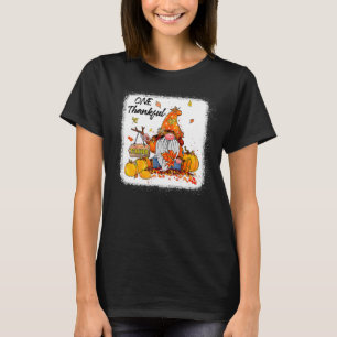 One Thankful Teacher Gnome Pumpkin Fall Thanksgivi T-Shirt