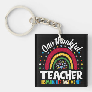 One Thankful Teacher Hispanic Heritage Month Flags Key Ring