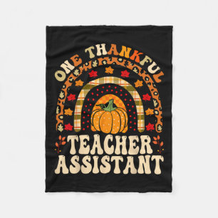 One Thankful Teacher Istant - Thanksgiving Teachin Fleece Blanket