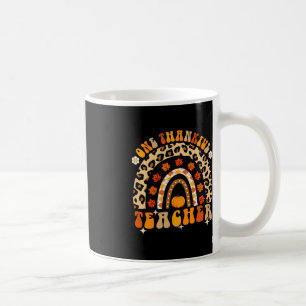 One Thankful Teacher Thanksgiving Rainbow Leopard Coffee Mug