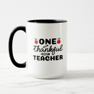 One Thankful Teacher Wordart Mug