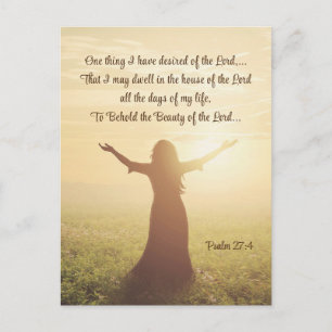 One Thing I have Desired of the Lord, Psalm 27:4, Postcard