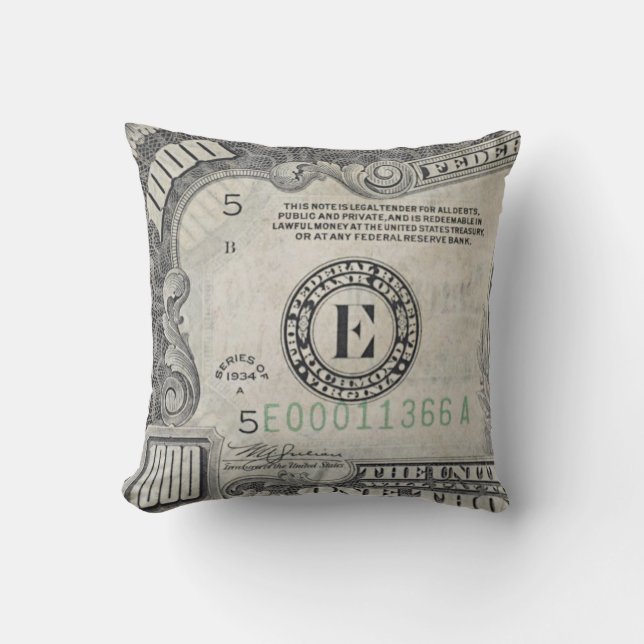One Thousand Dollar Bill Cushion (Front)
