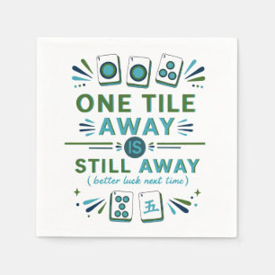 One Tile Away Mahjong Cocktail Napkins