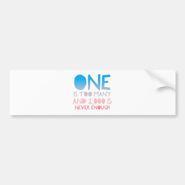 One Too Many Funny AA Recovery Alcoholic Shirt Bumper Sticker (Front)