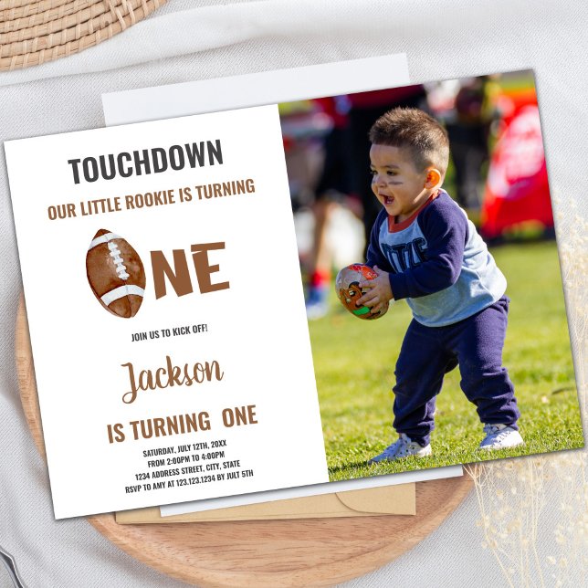 One Touchdown Football Birthday Invitation (One Touchdown Football Birthday Invitations photo)