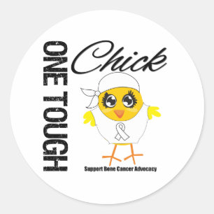 One Tough Chick Bone Cancer Warrior Classic Round Sticker