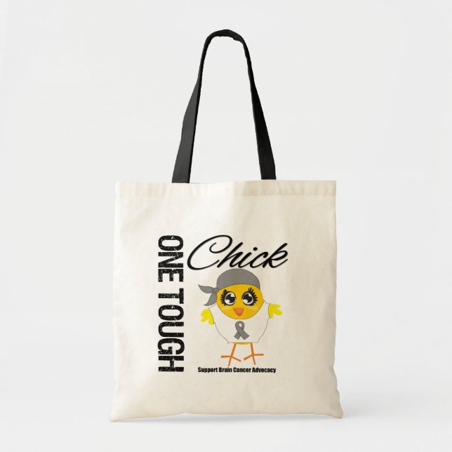 One Tough Chick Brain Cancer Warrior Tote Bag (Front)