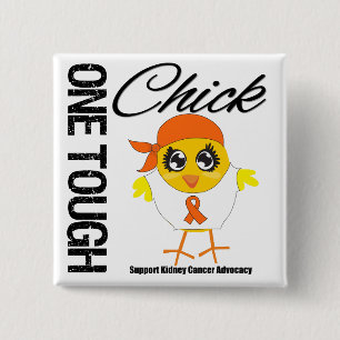 One Tough Chick Kidney Cancer Warrior v2 15 Cm Square Badge