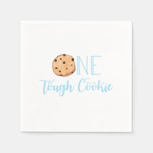 One Tough Cookie blue Birthday Party Napkin