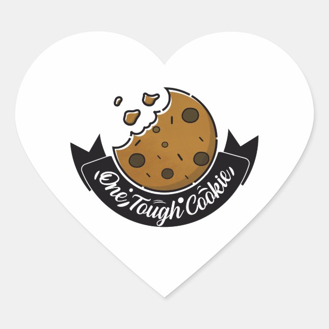 one tough cookie heart sticker (Front)
