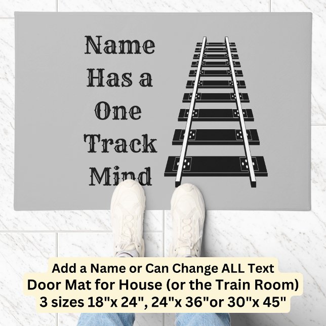 One Track Mind Add Name Personalise Funny Train Doormat (Creator Uploaded)