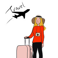 one travelling person illustration