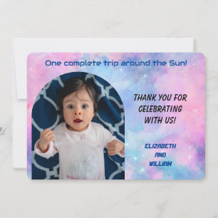 One Trip Around The Sun Photo Thank You Card
