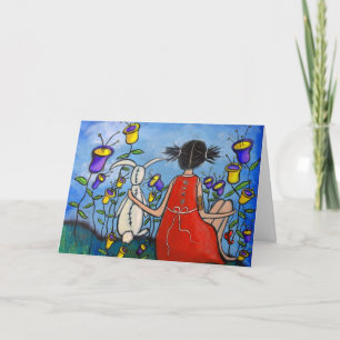 One True Friend Girl and Bunny Card