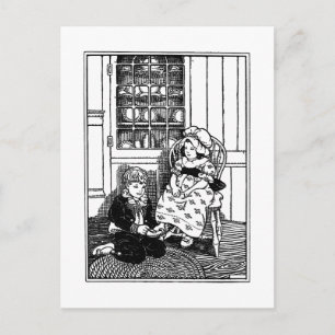 One, Two, Buckle My Shoe Nursery Rhyme Postcard