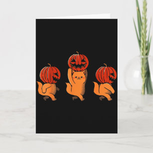 One Two Three Cute Kittens Pumpkin Halloween Soky Card