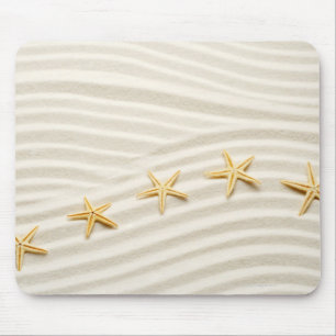 One unstraight row of starfishes mouse mat