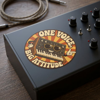 One Voice, Big Attitude – Synth Nerd Humor  Classic Round Sticker