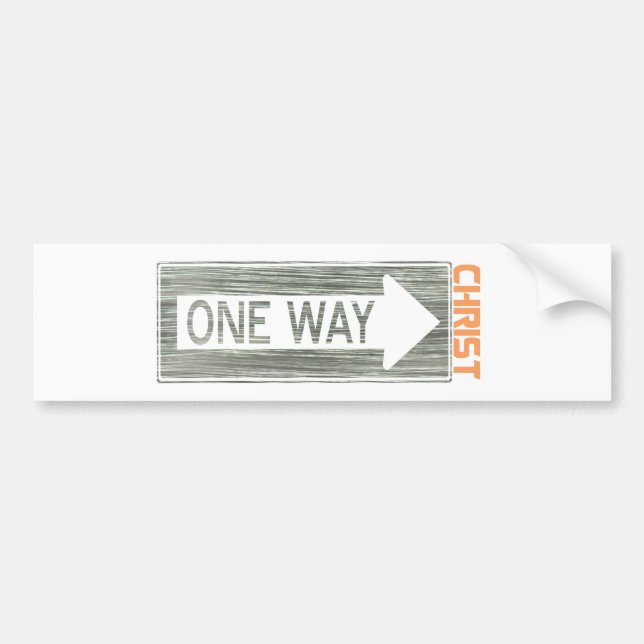 One Way-Christ Orange Gray Bumper Sticker (Front)
