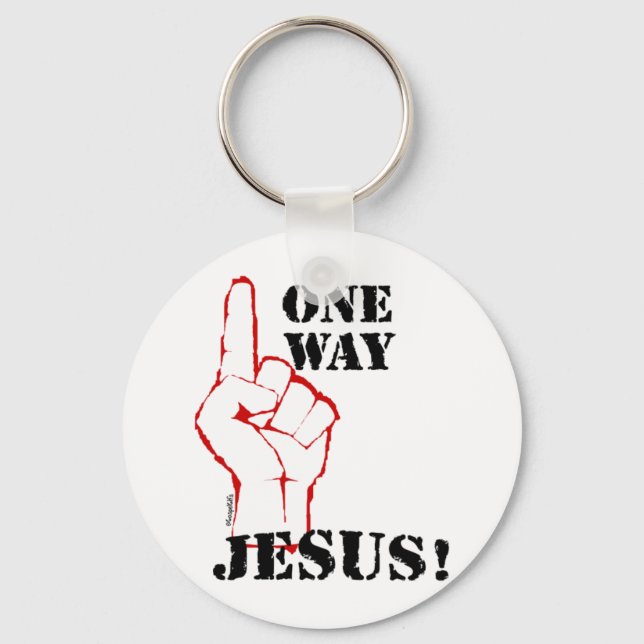 One way Jesus Christian gift design Key Ring (Front)