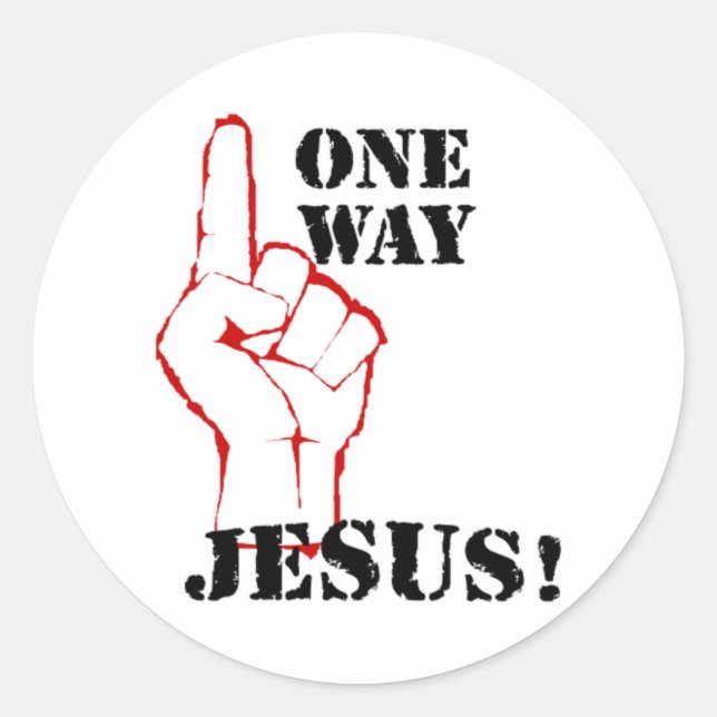 One Way Jesus Classic Round Sticker (Front)