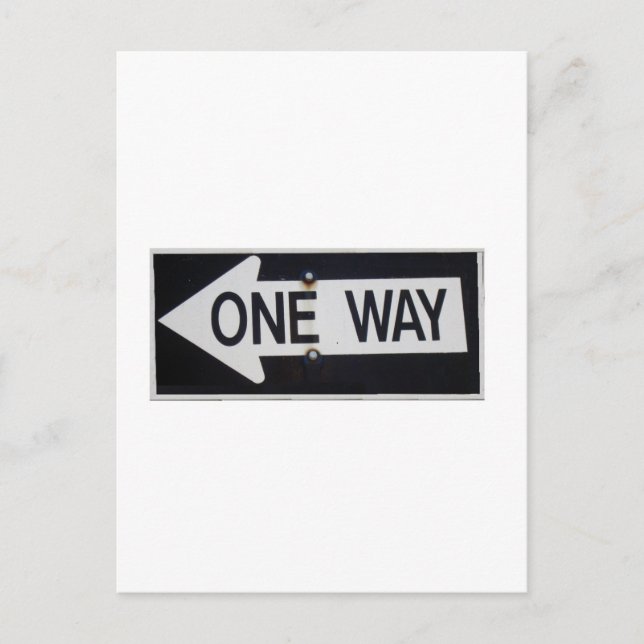 One Way Sign Postcard (Front)