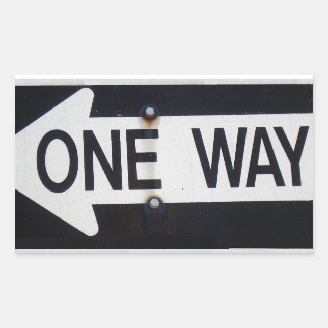 One Way Sign Rectangular Sticker (Front)
