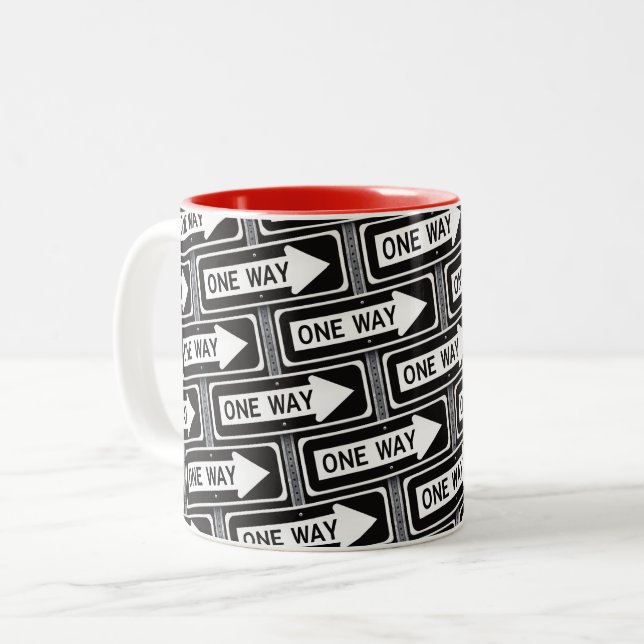 One way sign Two-Tone coffee mug (Front Left)