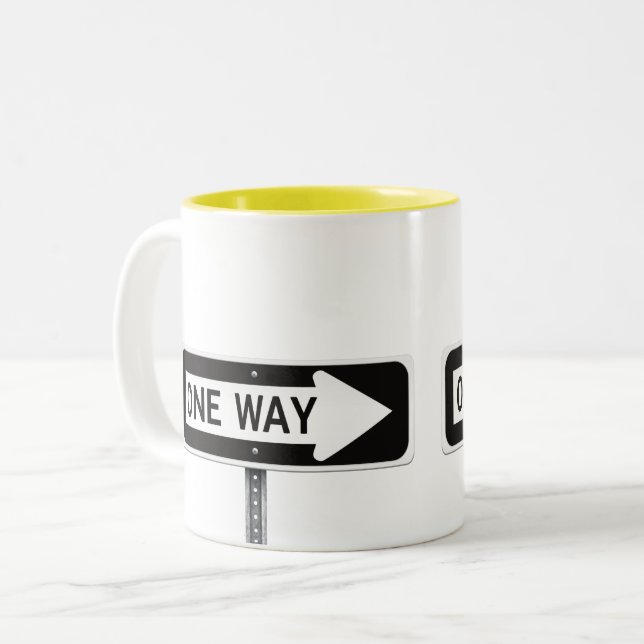 One way sign Two-Tone coffee mug (Front Left)