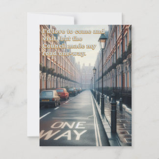 One Way Street Tapestry Postcard