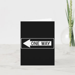 One Way Traffic Sign  Card