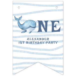 ONE WHALE 1st Birthday Under The Sea Bunting