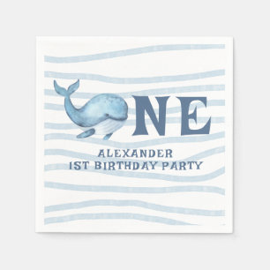 ONE WHALE 1st Birthday Under The Sea Napkin