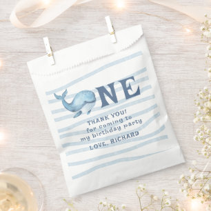 ONE WHALE 1st Birthday Under The Sea thank you Favour Bags