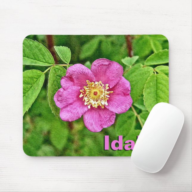 One Wild Rose - Idaho Mouse Mat (With Mouse)